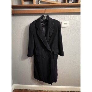 Regency Double Button Camel Hair  Black Long Coat Women Size 4 Women